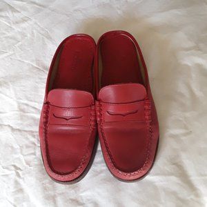 Sebago red leather mules